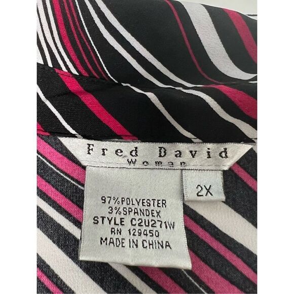 Fred David Button Down Shirt Blouse Size 2XL - Picture 3 of 8